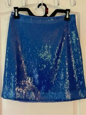 NWT J. CREW Blue Sequin Mini Skirt Size 0 - Holiday Party Glam - Never Worn